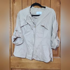 Tan light jacket Marcia  name name brand  size small
